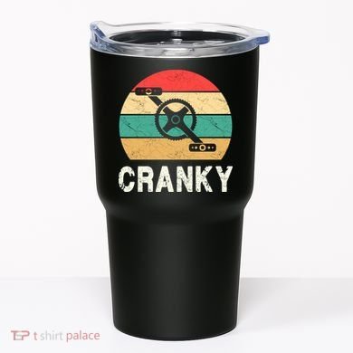 Cranky Funny Cyclist Retro Distressed Look Tumbler