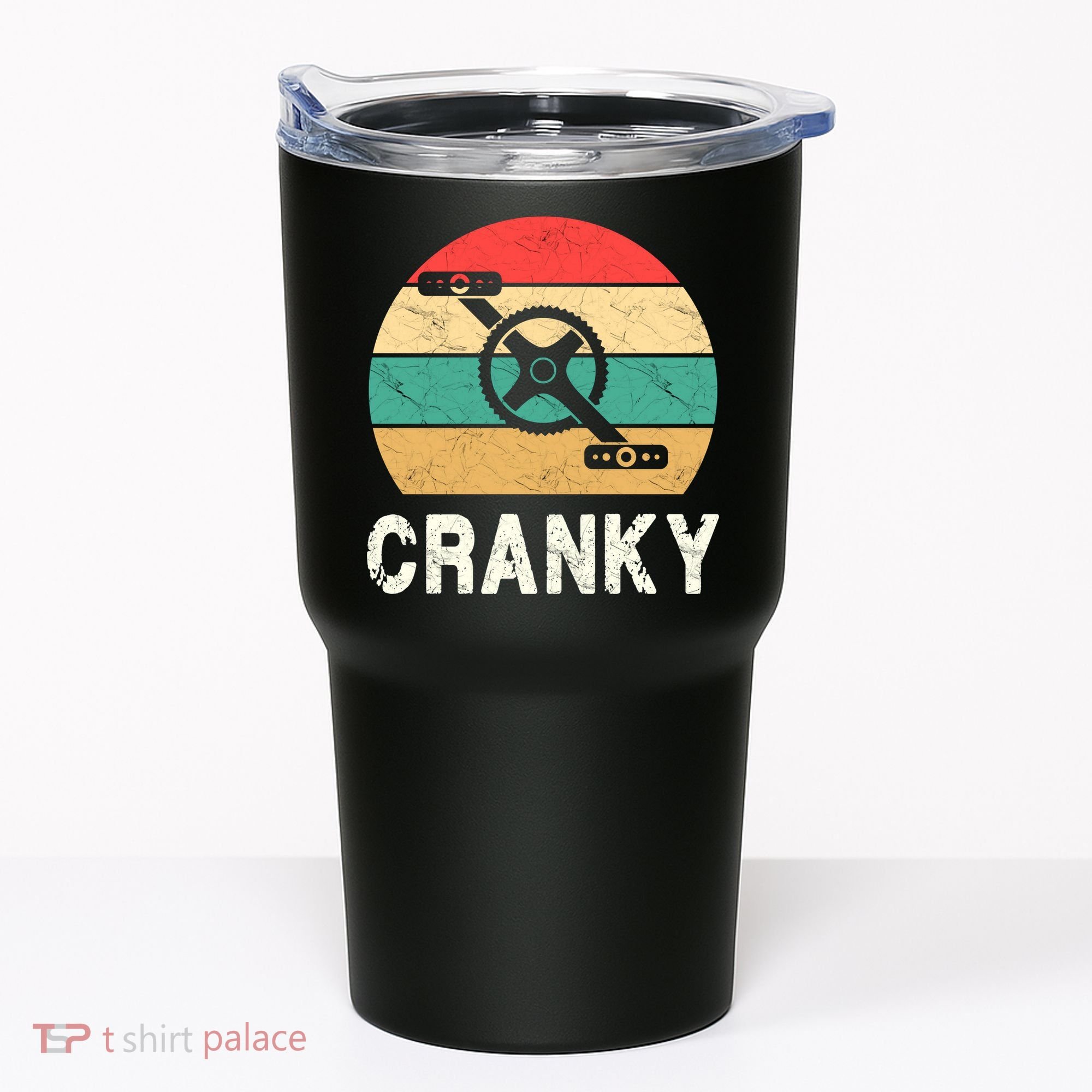 Cranky Funny Cyclist Retro Distressed Look Tumbler
