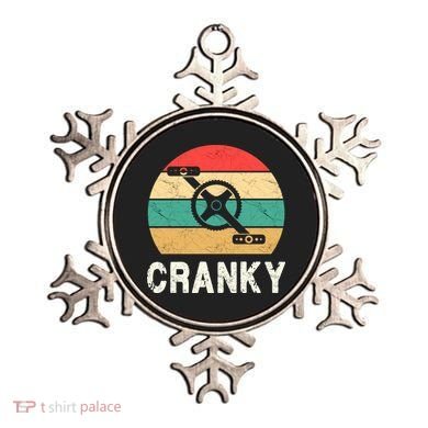 Cranky Funny Cyclist Retro Distressed Look Ornament