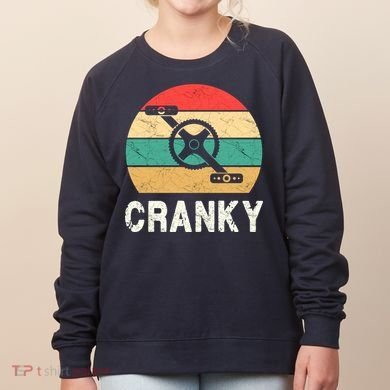 Cranky Funny Cyclist Retro Distressed Look Women's Sweatshirt