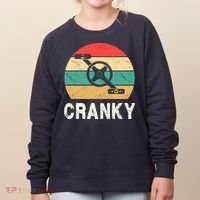 Cranky Funny Cyclist Retro Distressed Look Women's Sweatshirt thumb 0