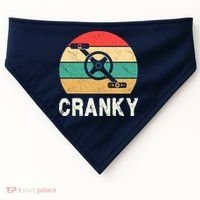 Cranky Funny Cyclist Retro Distressed Look USA-Made Doggie Bandana thumb 0
