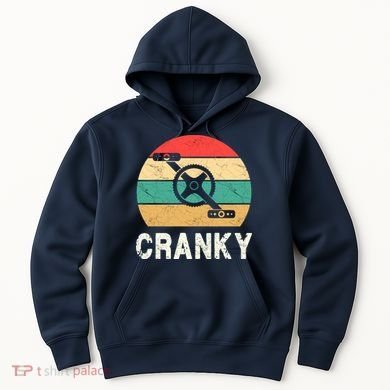 Cranky Funny Cyclist Retro Distressed Look Hoodie