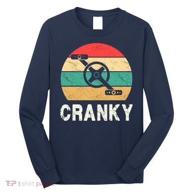 Cranky Funny Cyclist Retro Distressed Look Long Sleeve Shirt