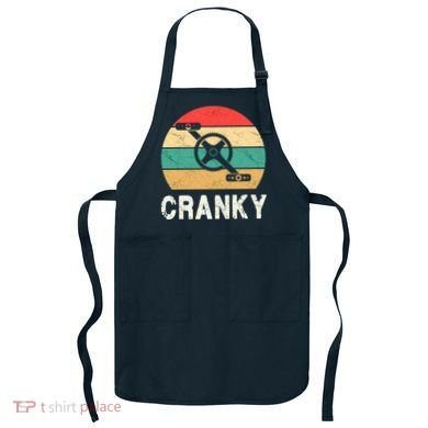 Cranky Funny Cyclist Retro Distressed Look Apron