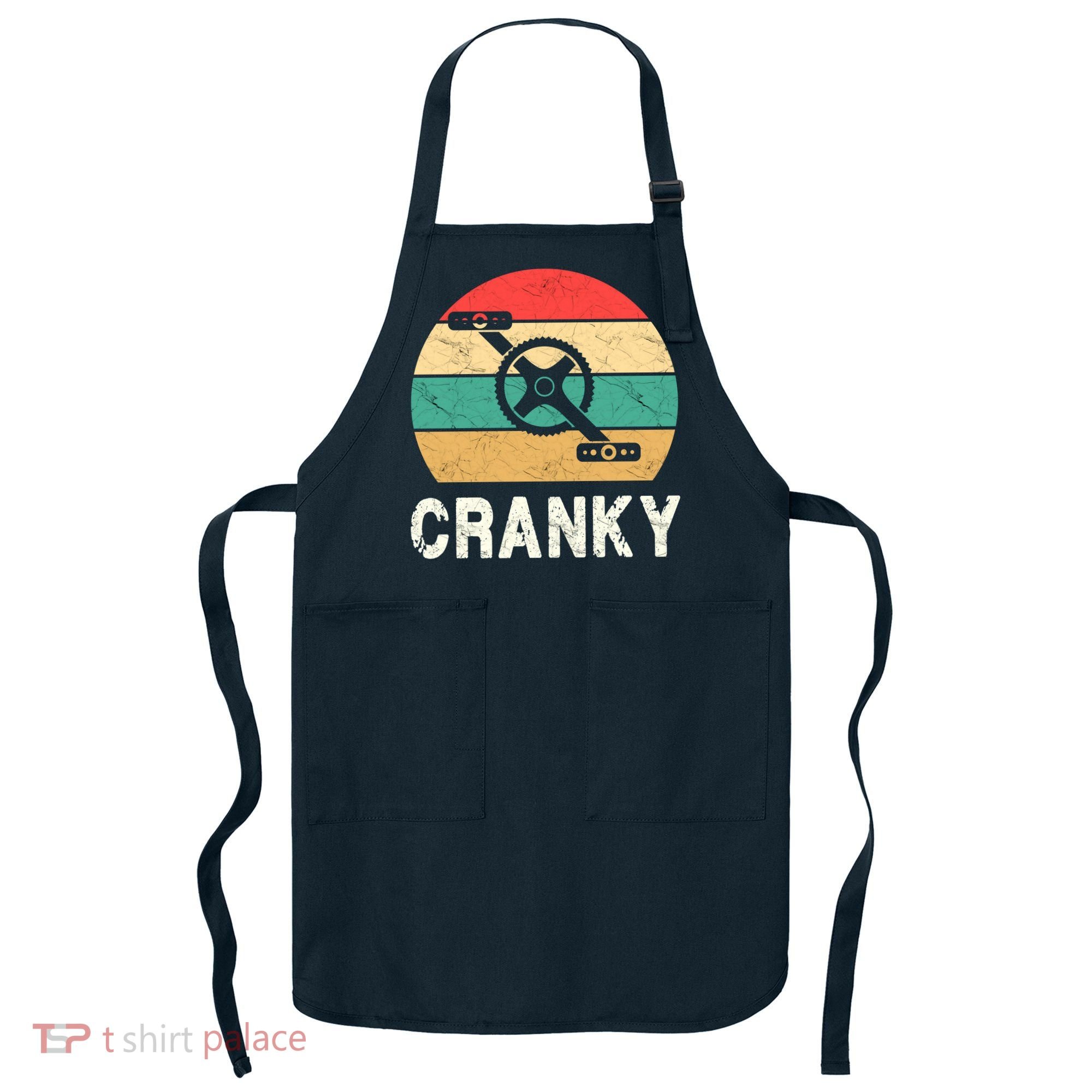 Cranky Funny Cyclist Retro Distressed Look Apron