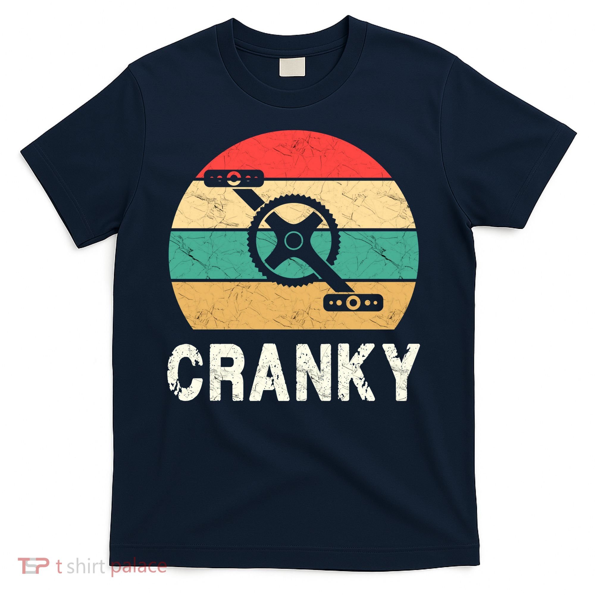 Cranky Funny Cyclist Retro Distressed Look T-Shirt