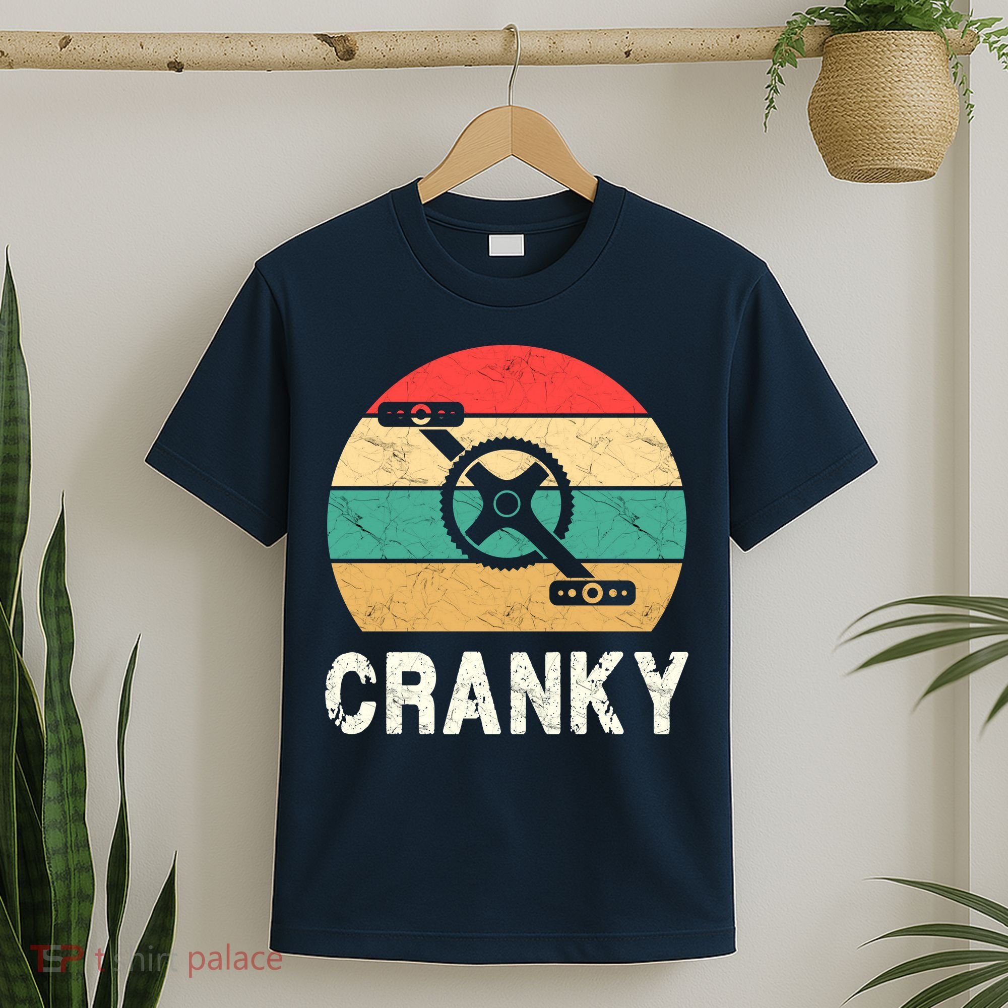 Cranky Funny Cyclist Retro Distressed Look T-Shirt