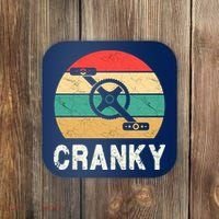 Cranky Funny Cyclist Retro Distressed Look Coaster thumb 0
