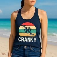 Cranky Funny Cyclist Retro Distressed Look Women's Tank Top thumb 2