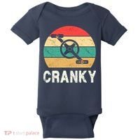 Cranky Funny Cyclist Retro Distressed Look Baby Bodysuit thumb 0