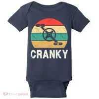 Cranky Funny Cyclist Retro Distressed Look Baby Bodysuit thumb 0