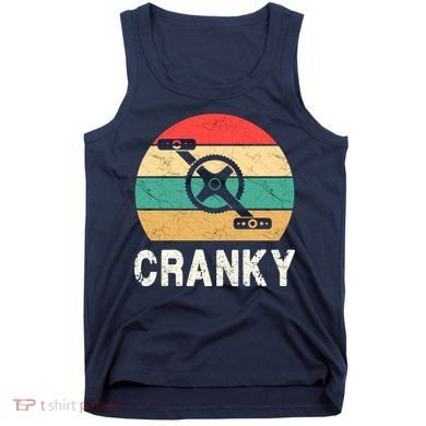 Cranky Funny Cyclist Retro Distressed Look Tank Top