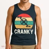 Cranky Funny Cyclist Retro Distressed Look Tank Top thumb 3