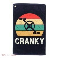 Cranky Funny Cyclist Retro Distressed Look Golf Towel thumb 0