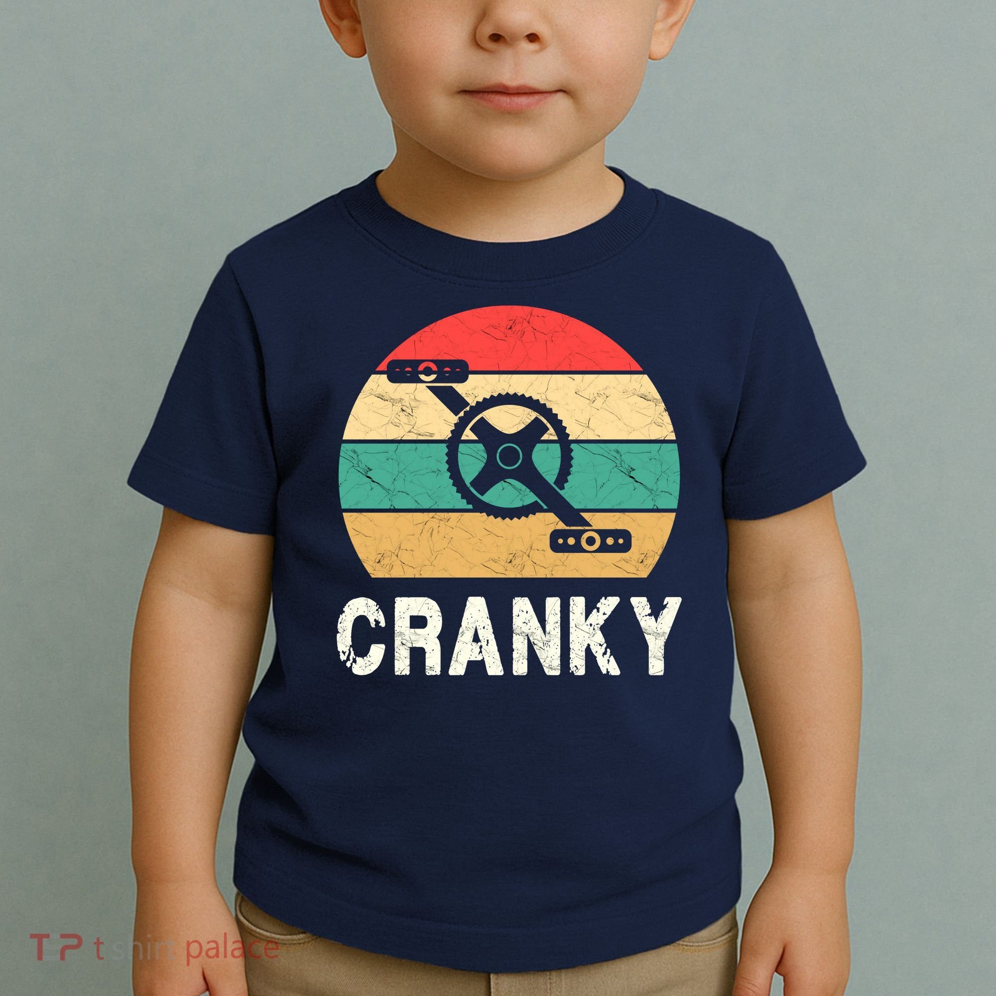Cranky Funny Cyclist Retro Distressed Look Toddler T-Shirt