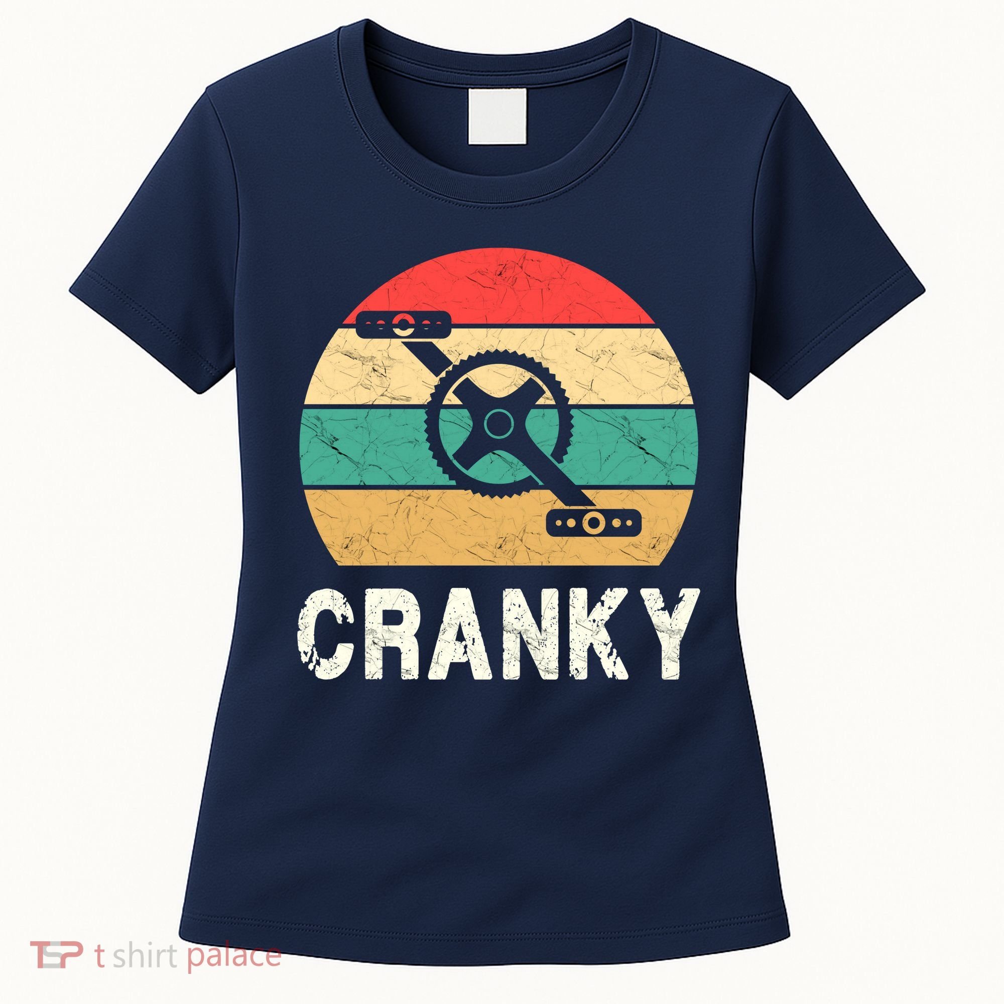 Cranky Funny Cyclist Retro Distressed Look Women's T-Shirt
