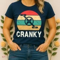 Cranky Funny Cyclist Retro Distressed Look Women's T-Shirt thumb 2