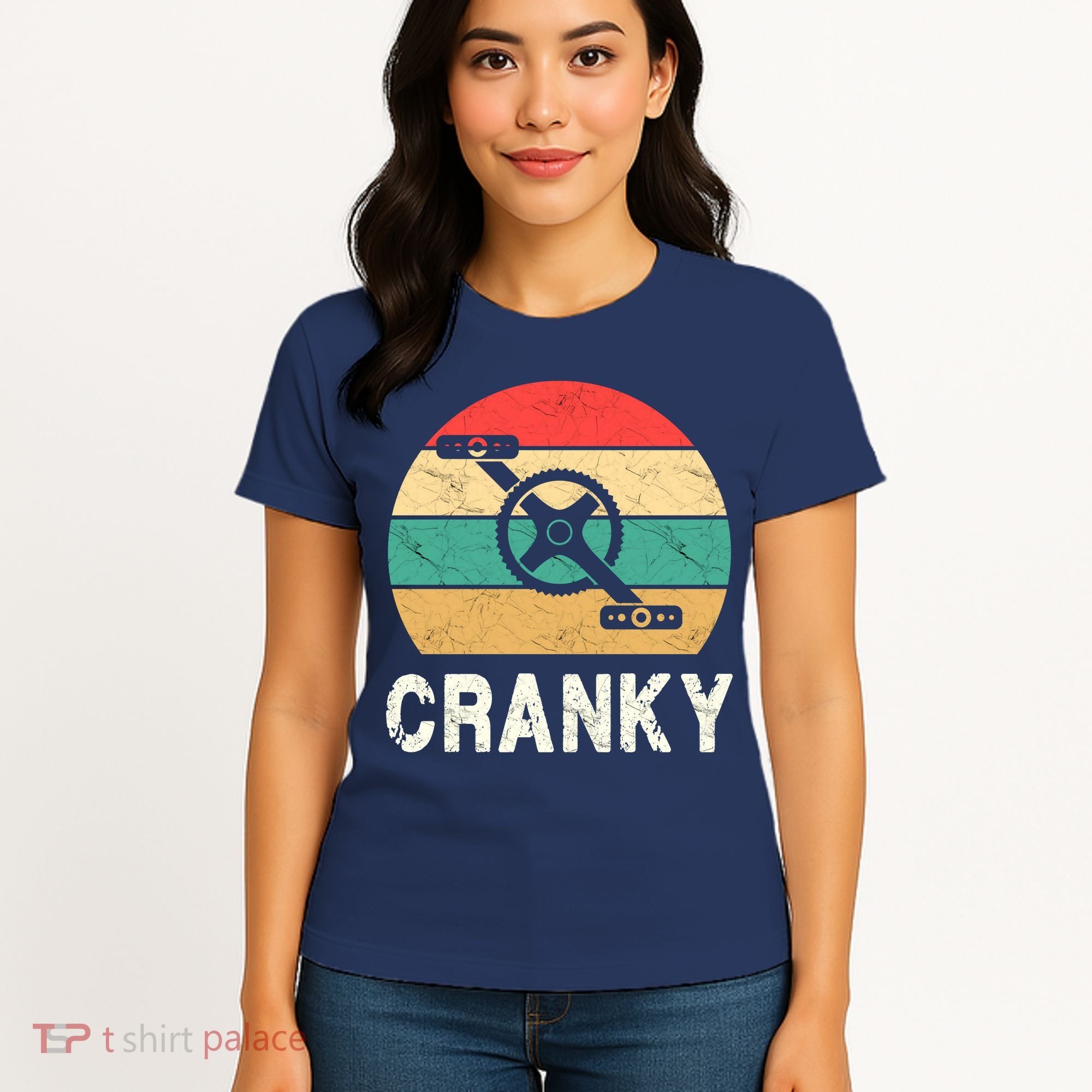 Cranky Funny Cyclist Retro Distressed Look Women's T-Shirt