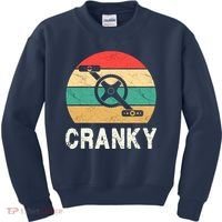 Cranky Funny Cyclist Retro Distressed Look Kids Sweatshirt thumb 0