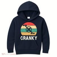 Cranky Funny Cyclist Retro Distressed Look Kids Hoodie thumb 0