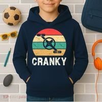 Cranky Funny Cyclist Retro Distressed Look Kids Hoodie thumb 2
