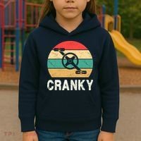 Cranky Funny Cyclist Retro Distressed Look Kids Hoodie thumb 3