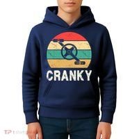 Cranky Funny Cyclist Retro Distressed Look Kids Hoodie thumb 4