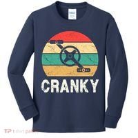 Cranky Funny Cyclist Retro Distressed Look Kids Long Sleeve Shirt thumb 0