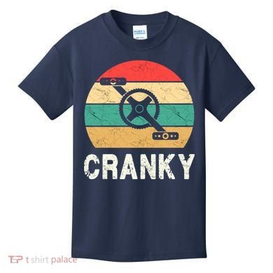 Cranky Funny Cyclist Retro Distressed Look Kids T-Shirt