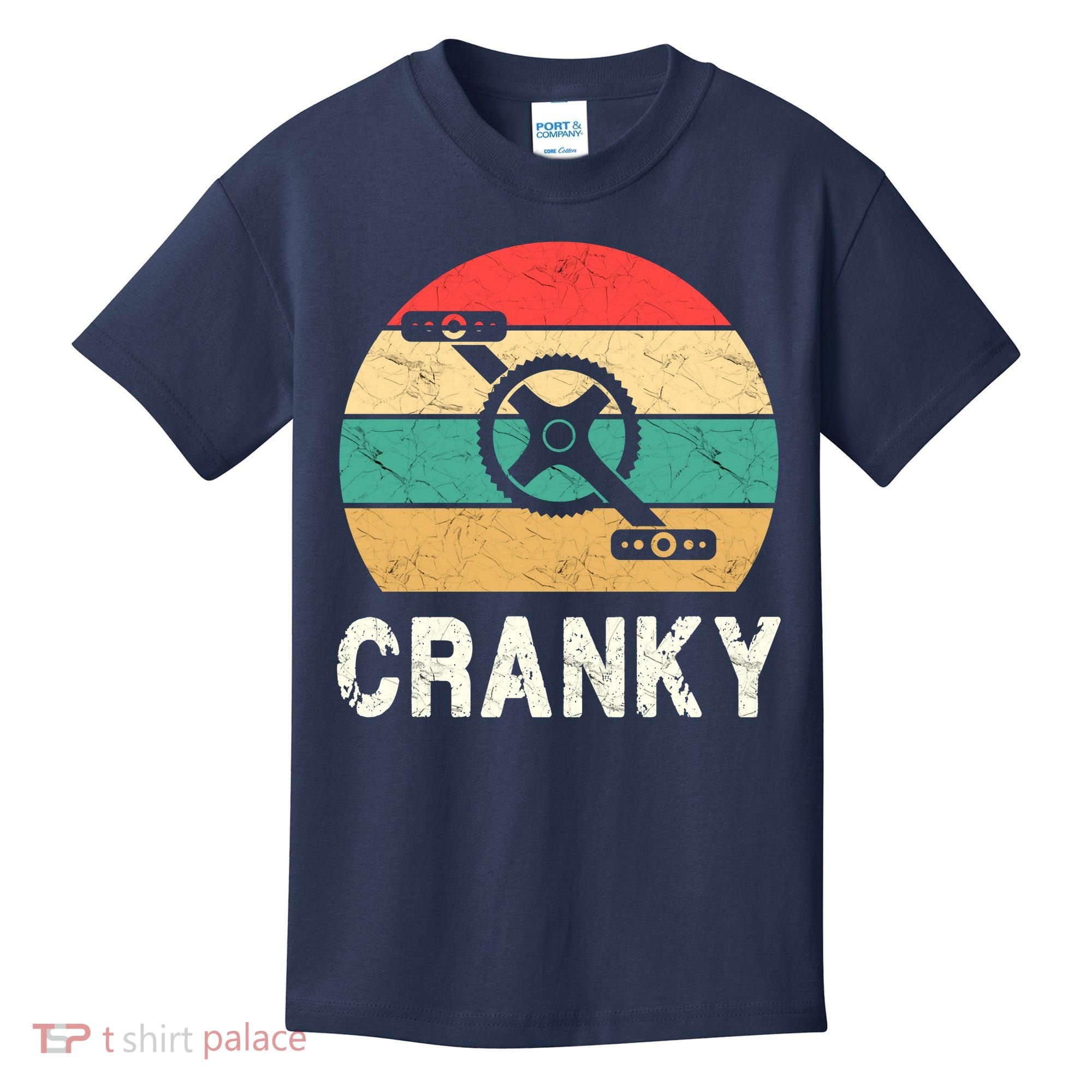 Cranky Funny Cyclist Retro Distressed Look Kids T-Shirt