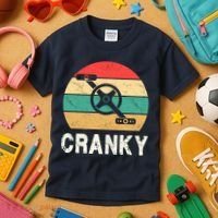 Cranky Funny Cyclist Retro Distressed Look Kids T-Shirt thumb 3