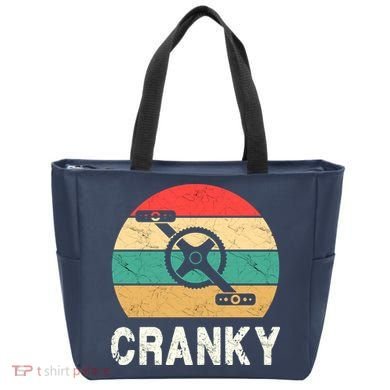 Cranky Funny Cyclist Retro Distressed Look Tote Bag