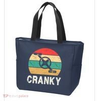 Cranky Funny Cyclist Retro Distressed Look Tote Bag thumb 3