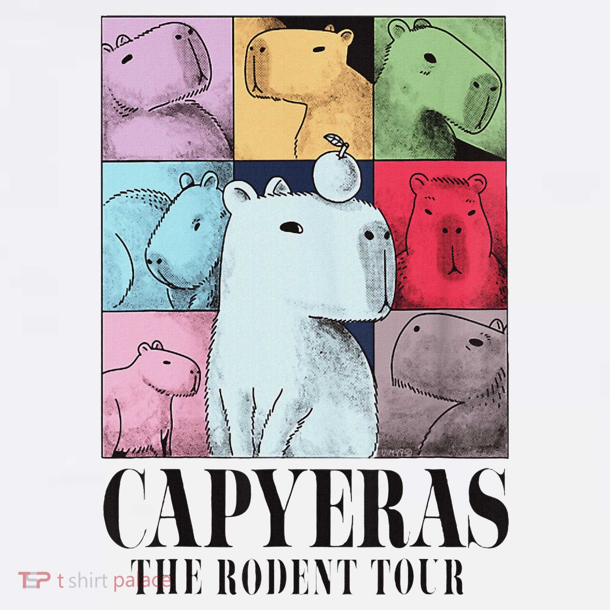 Capyeras Funny Capybara Color Concert T-Shirt