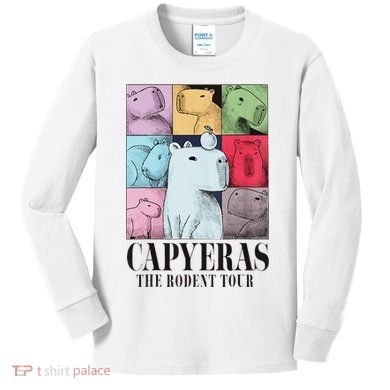 Capyeras Funny Capybara Color Concert Kids Long Sleeve Shirt