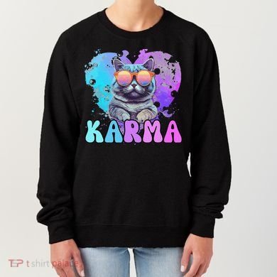 Cute Funny Cat Lover Heart Shape Karma Women's Sweatshirt