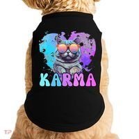 Cute Funny Cat Lover Heart Shape Karma Doggie Tank thumb 0