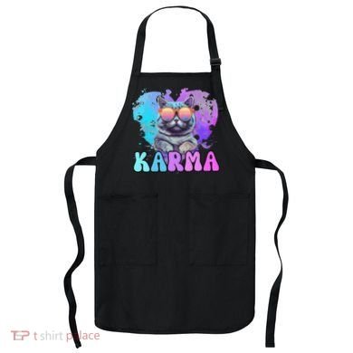 Cute Funny Cat Lover Heart Shape Karma Apron