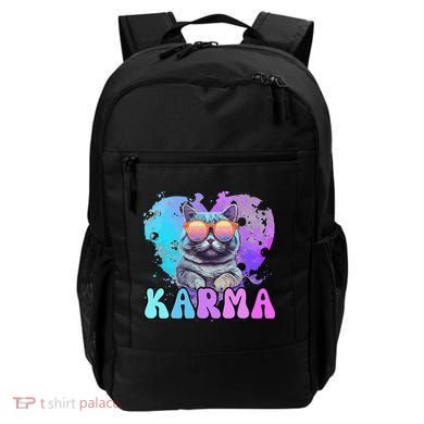 Cute Funny Cat Lover Heart Shape Karma Backpack