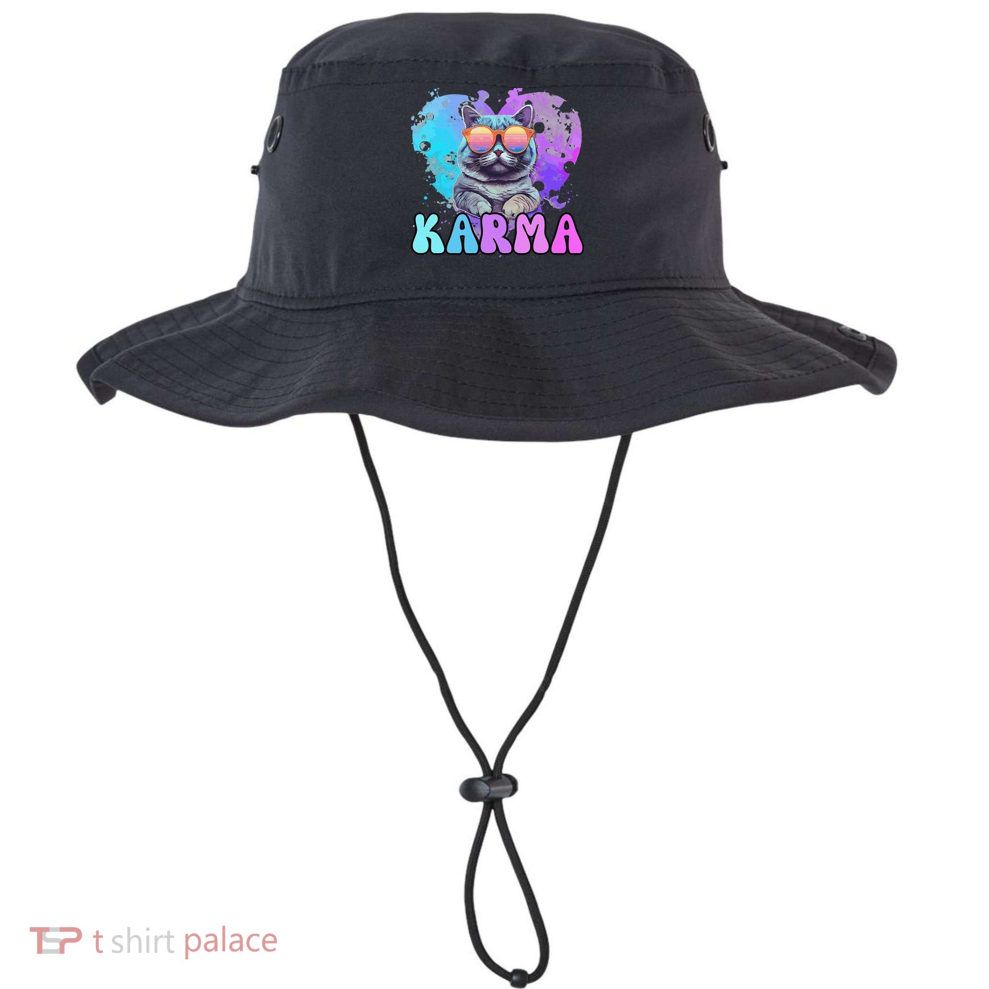 Cute Funny Cat Lover Heart Shape Karma Bucket Hat