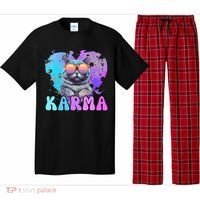 Cute Funny Cat Lover Heart Shape Karma Pajama Set thumb 0