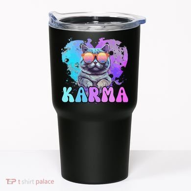 Cute Funny Cat Lover Heart Shape Karma Tumbler