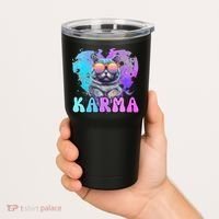 Cute Funny Cat Lover Heart Shape Karma Tumbler thumb 2