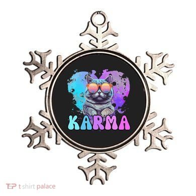 Cute Funny Cat Lover Heart Shape Karma Ornament