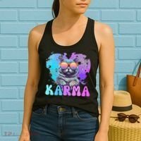 Cute Funny Cat Lover Heart Shape Karma Women's Tank Top thumb 2