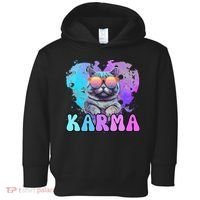 Cute Funny Cat Lover Heart Shape Karma Toddler Hoodie thumb 0