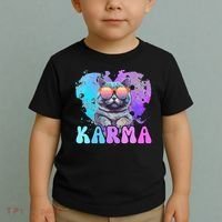 Cute Funny Cat Lover Heart Shape Karma Toddler T-Shirt thumb 2