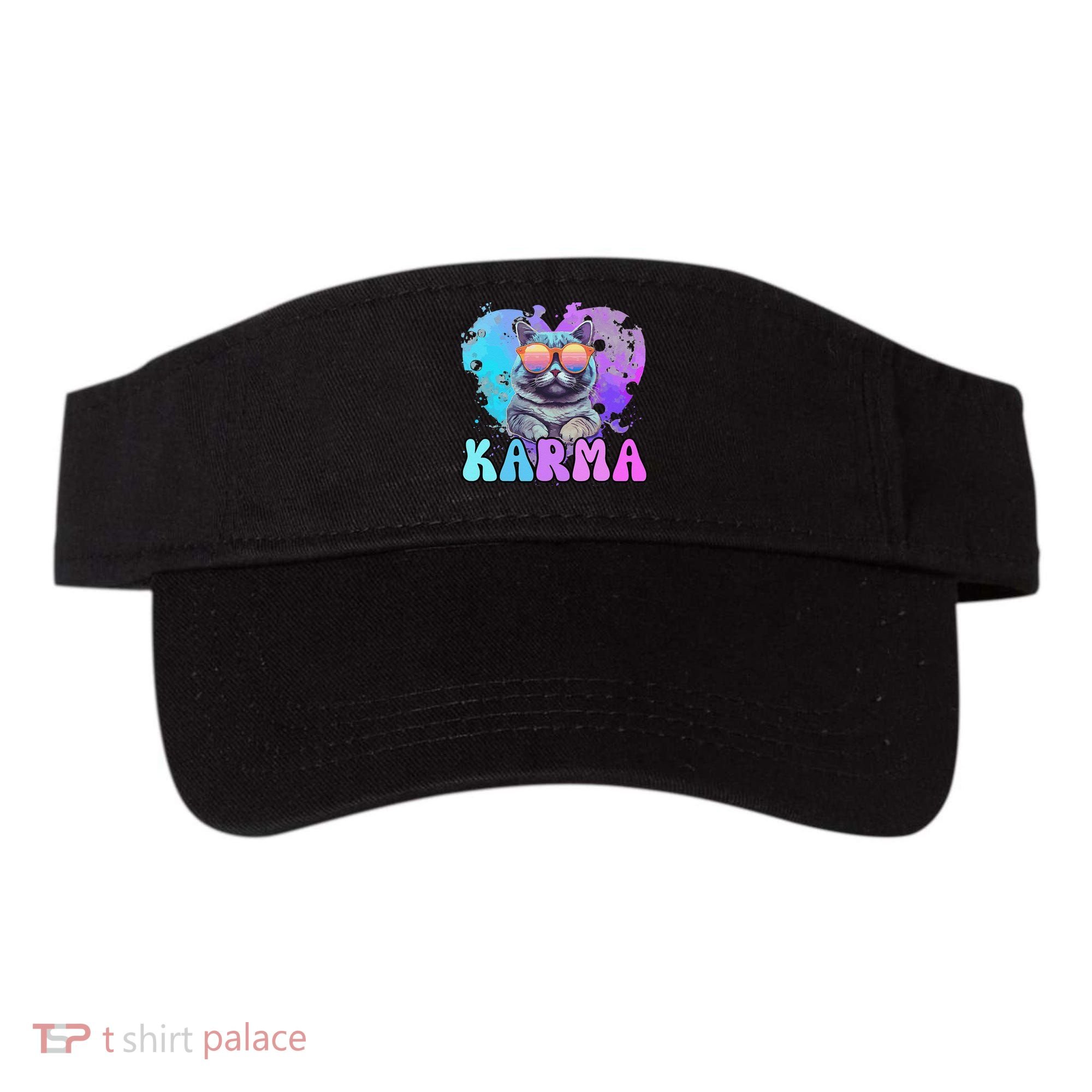 Cute Funny Cat Lover Heart Shape Karma Visor
