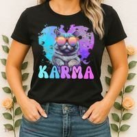 Cute Funny Cat Lover Heart Shape Karma Women's T-Shirt thumb 2